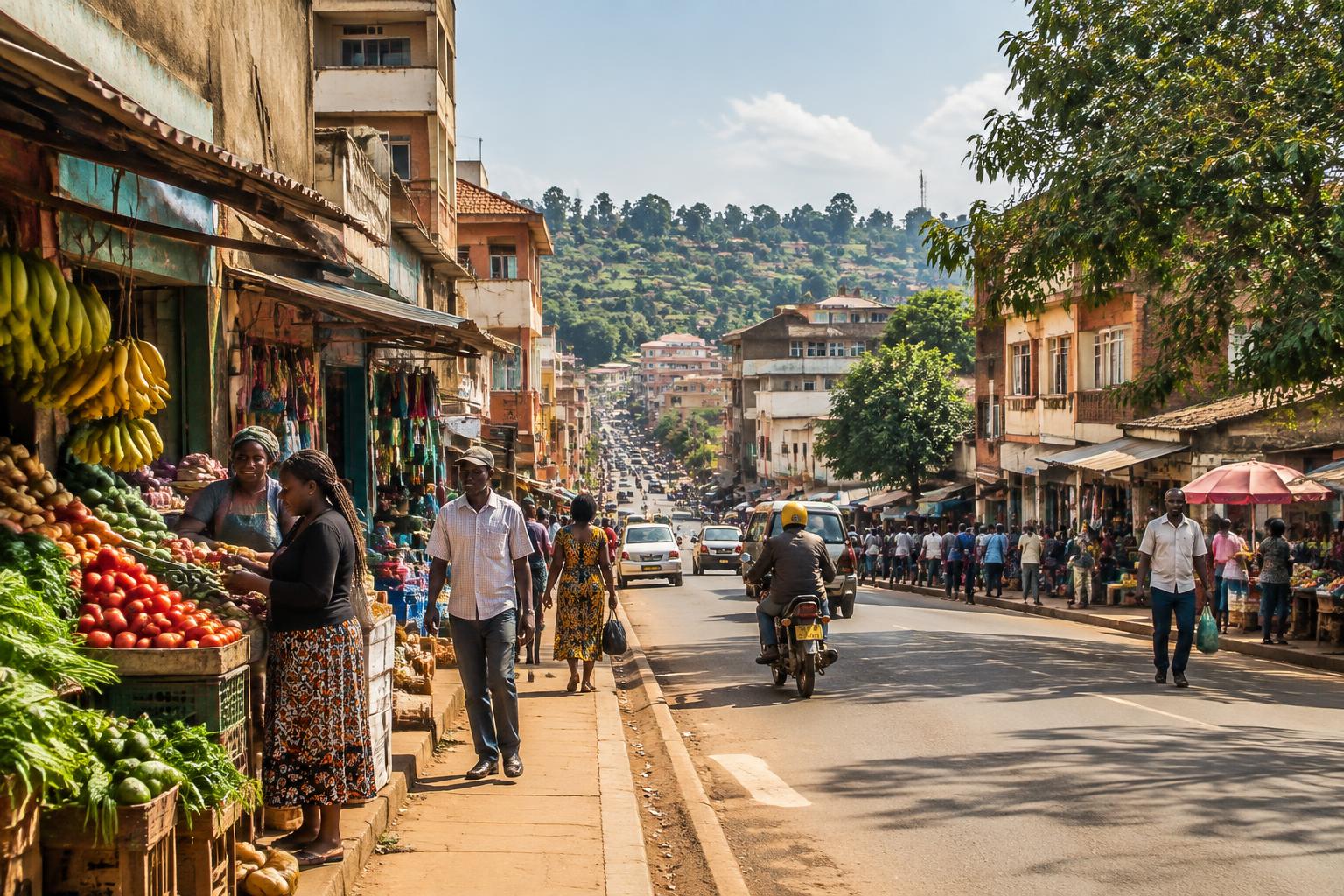 A lively local street market in Murang'a